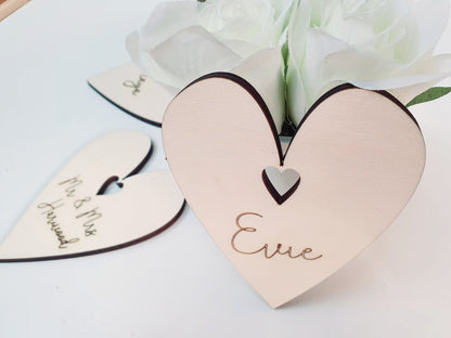 Personalised Wooden Wedding Place Cards