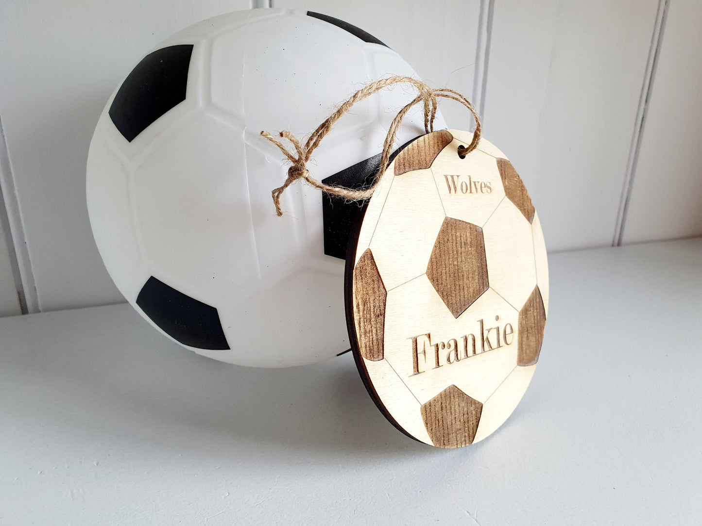 Personalised Football Name Sign - Door Sign With Team Name. Wooden Football Themed Door Sign. Wooden Football Kids Bedroom Sign.