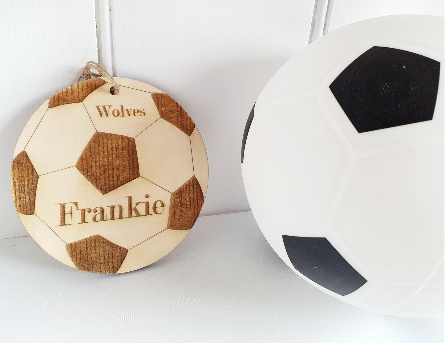 Personalised Football Name Sign - Door Sign With Team Name. Wooden Football Themed Door Sign. Wooden Football Kids Bedroom Sign.