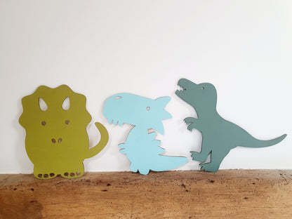 A Range of Painted Wooden Dinosaurs