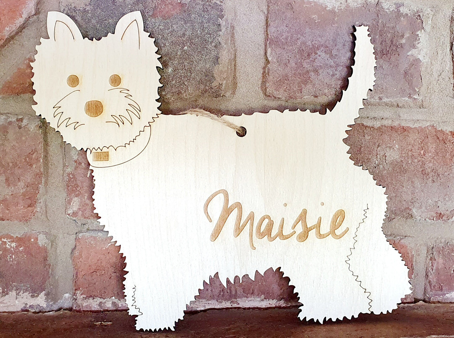 Personalised Name Westie Dog Wooden Sign