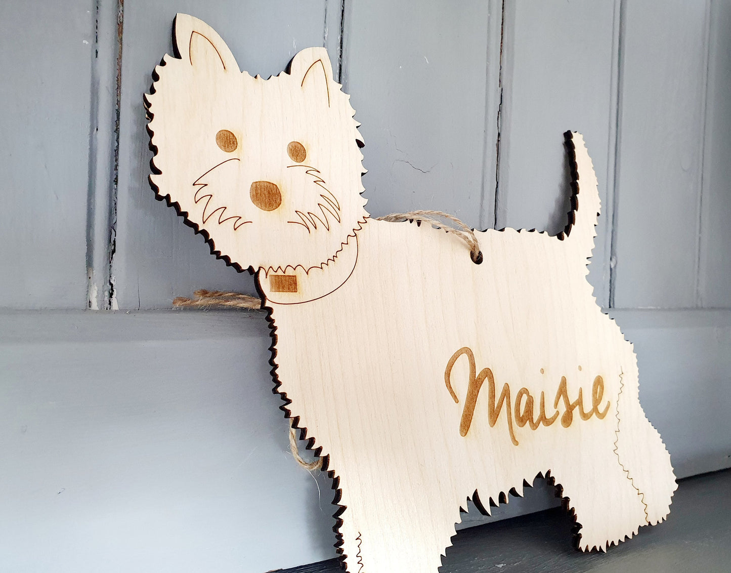 Personalised Name Westie Dog Wooden Sign