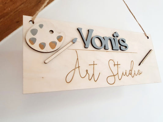 Art Studio/Craft Room/Sewing Room Custom Name Door/Wall Sign Available in Different Colours