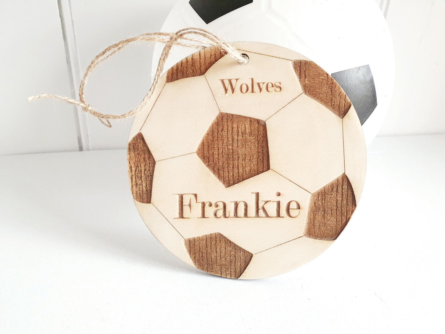 Personalised Football Name Sign - Door Sign With Team Name. Wooden Football Themed Door Sign. Wooden Football Kids Bedroom Sign.