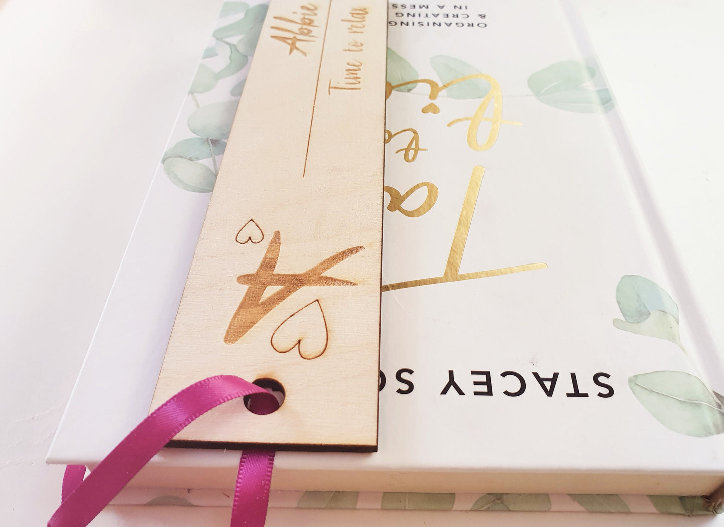 Personalised Wooden 'Time to Relax' Personalised Name and Initial Bookmarks