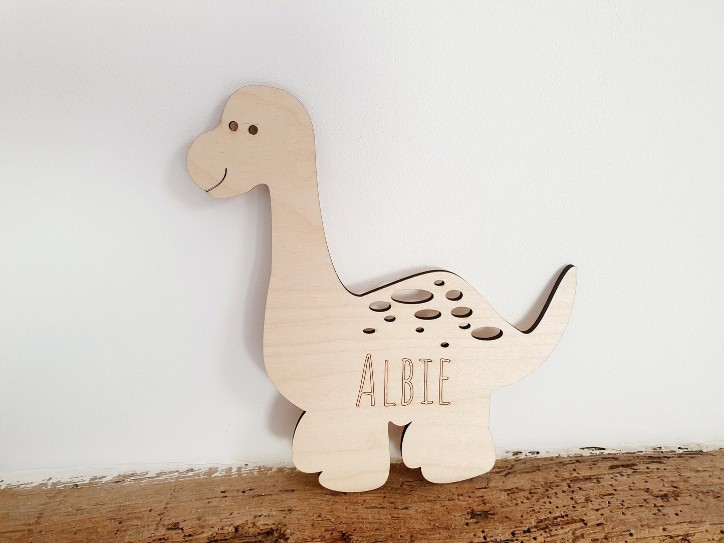 Dinosaur Bedroom Sign - Wooden Personalised Name Dinosaurs Wall Signs - Several Types of Dinosaurs Available