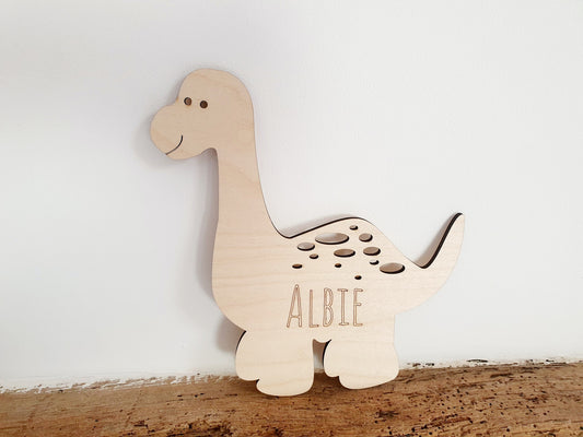 Dinosaur Bedroom Sign - Wooden Personalised Name Dinosaurs Wall Signs - Several Types of Dinosaurs Available