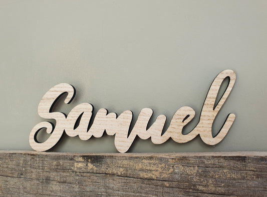 Rustic Personalised Wooden Name Sign - Different Sizes Available - Wall Sign - Made From Oak Veneered Wood