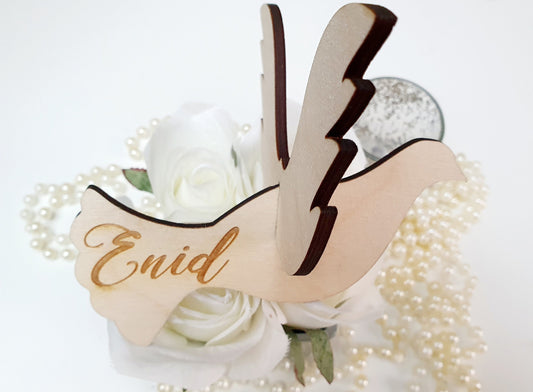 Wedding Place Cards - Wooden 3D Doves