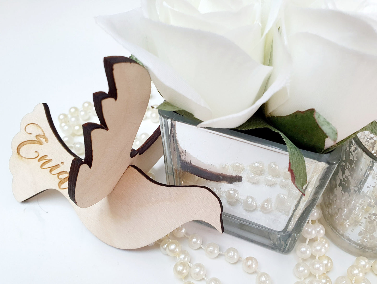 Wedding Place Cards - Wooden 3D Doves