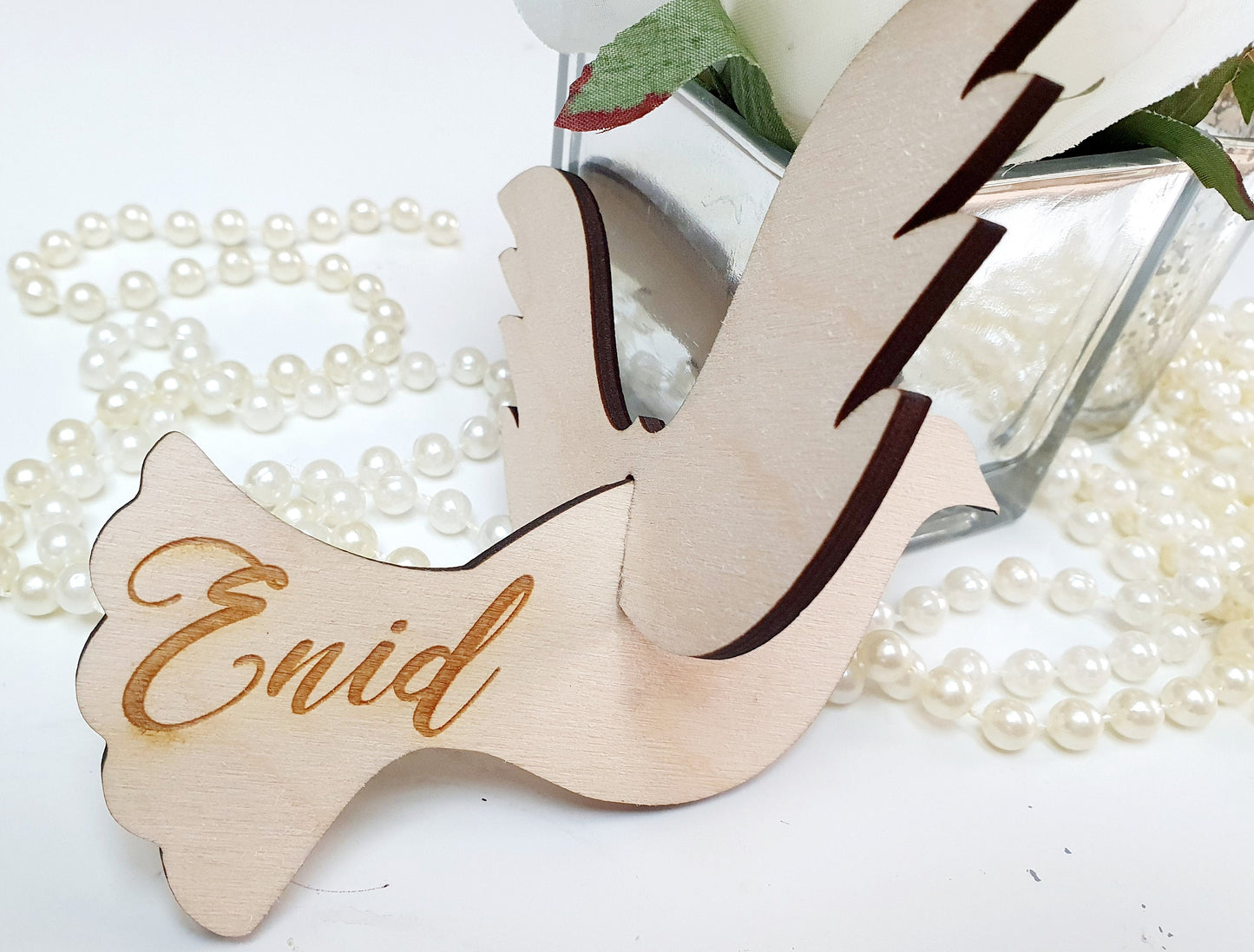 Wedding Place Cards - Wooden 3D Doves