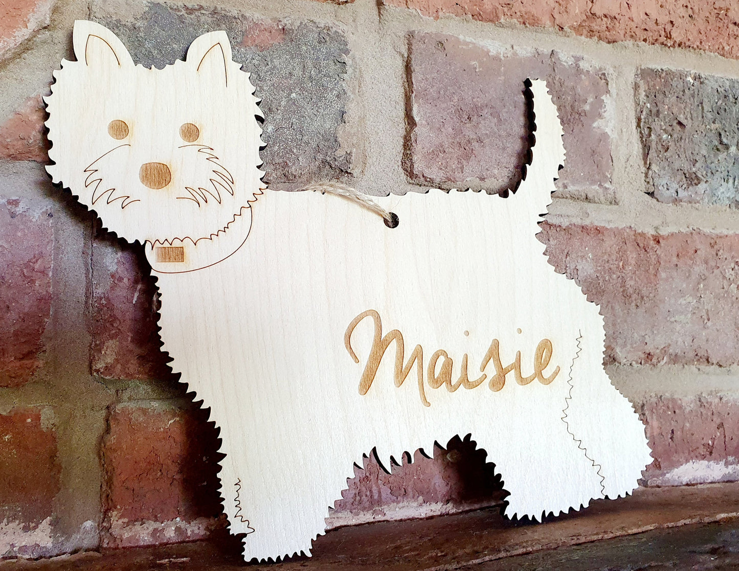 Personalised Name Westie Dog Wooden Sign