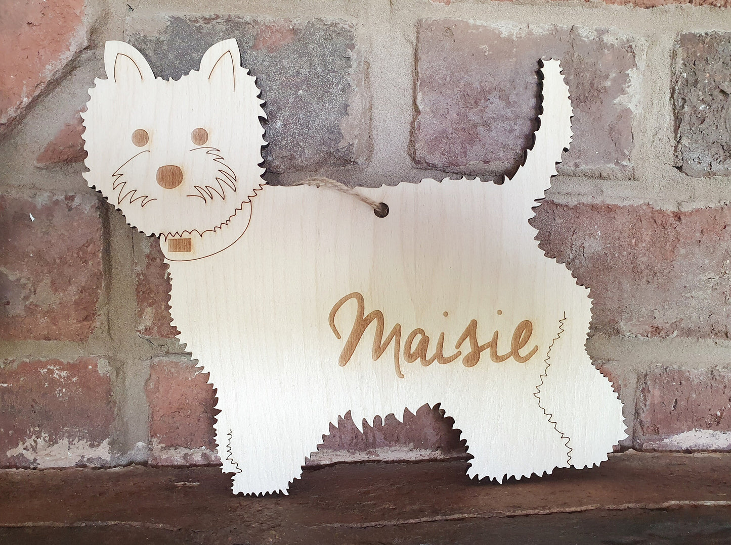 Personalised Name Westie Dog Wooden Sign