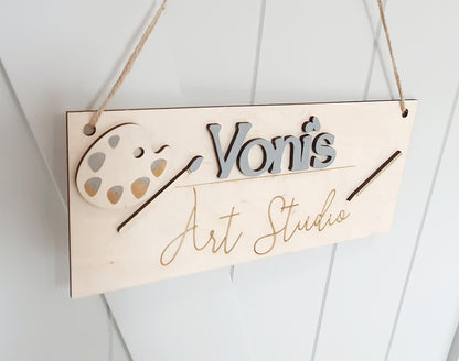 Art Studio/Craft Room/Sewing Room Custom Name Door/Wall Sign Available in Different Colours