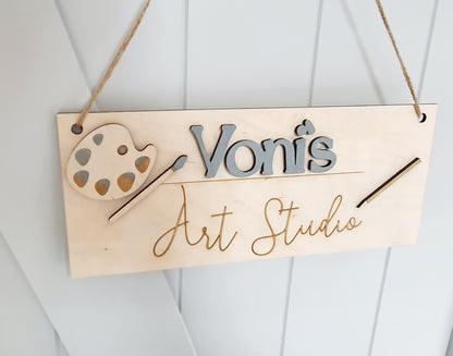 Art Studio/Craft Room/Sewing Room Custom Name Door/Wall Sign Available in Different Colours