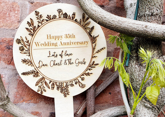 Rustic Custom Wooden Wedding Anniversary Garden Sign - Any Message, Any Anniversary