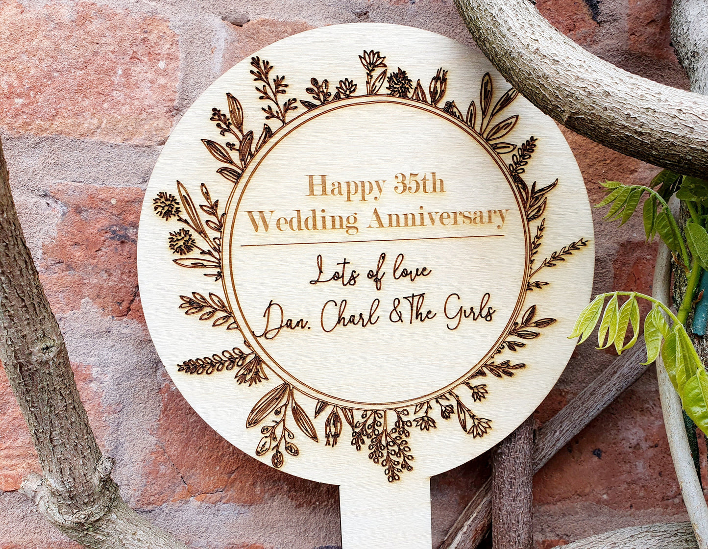 Rustic Custom Wooden Wedding Anniversary Garden Sign - Any Message, Any Anniversary