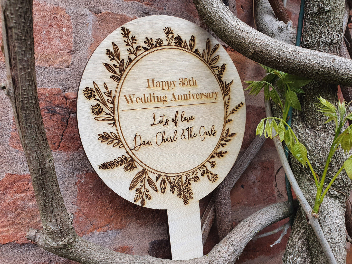 Rustic Custom Wooden Wedding Anniversary Garden Sign - Any Message, Any Anniversary