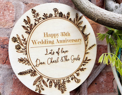 Rustic Custom Wooden Wedding Anniversary Garden Sign - Any Message, Any Anniversary