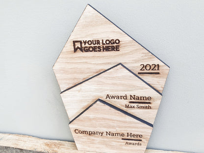 Unique Wooden Freestanding Custom Award Trophy  - Eco-friendly Trophies - Different Sizes Available