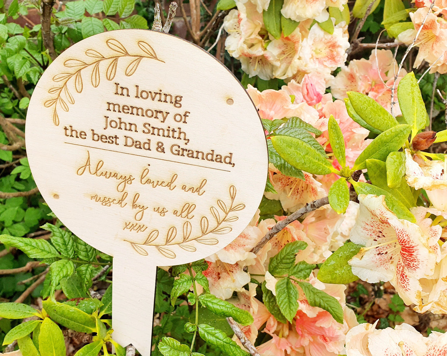 Custom Memorial Plaque - Personalised Wooden 'In Loving Memory' Sign With Custom Message - Memorial Gift - Garden In Memory Sign