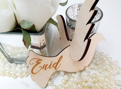 Wedding Place Cards - Wooden 3D Doves