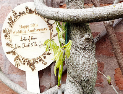 Rustic Custom Wooden Wedding Anniversary Garden Sign - Any Message, Any Anniversary