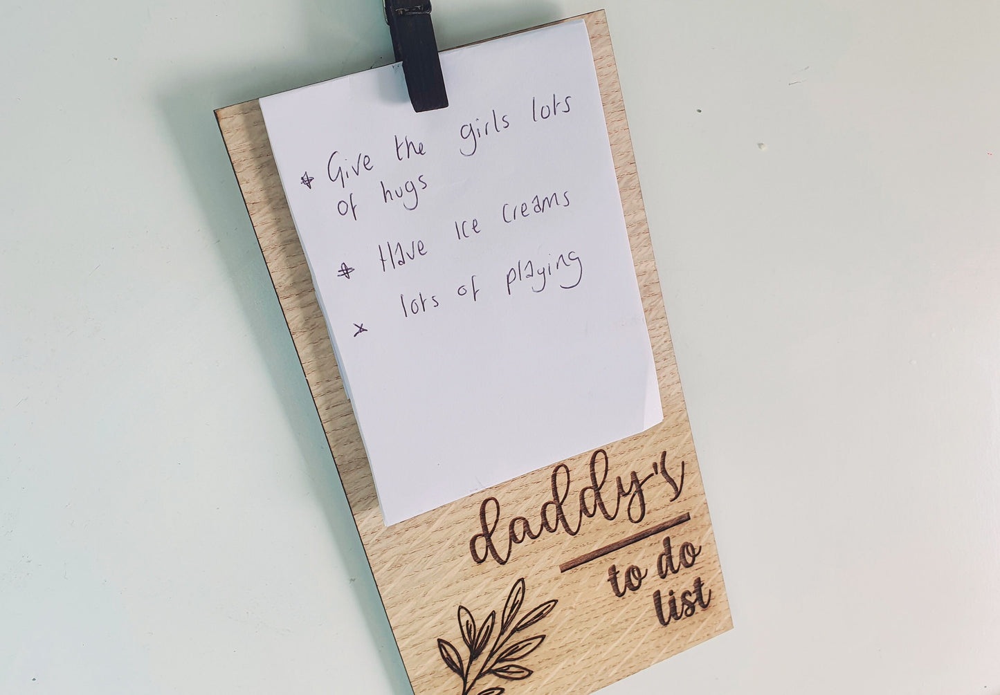 Wooden Daddy To Do List - Gift for Dad for Father's