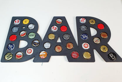 Wood Bar Sign for Beer Lovers l Garden Bar Sign With Beer Bottle Tops l Bar Sign Beer Bottle Cap/Top Collector l Different Colours Available