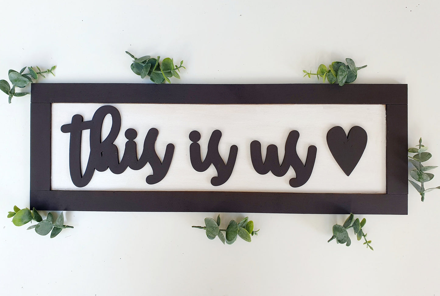 This Is Us Rustic Painted Wooden Home Sign - Quote Wall Sign - This is Us - Farmhouse Style Plaque - Perfect Family Gift