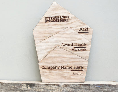 Unique Wooden Freestanding Custom Award Trophy  - Eco-friendly Trophies - Different Sizes Available