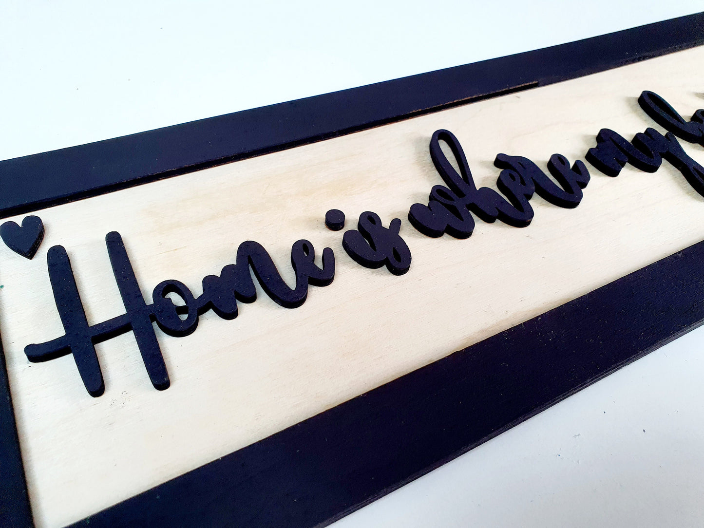 Personalised Wooden 'Home is where my girls are' sign - various sizes and colours available - 3D custom plaque