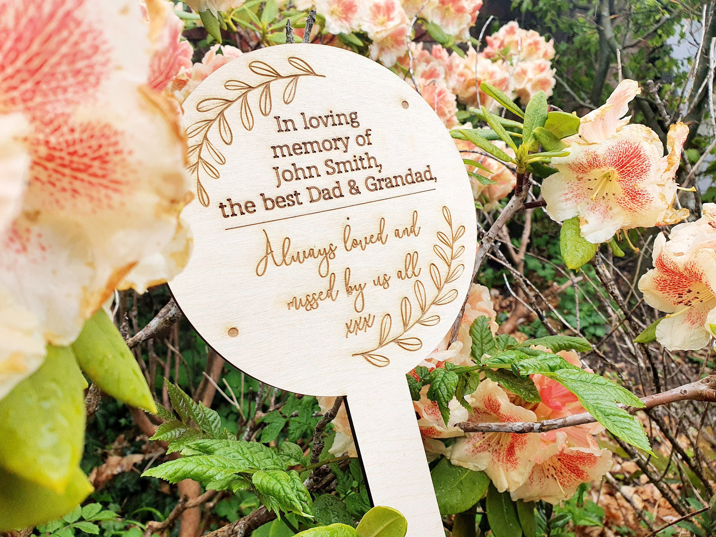 Custom Memorial Plaque - Personalised Wooden 'In Loving Memory' Sign With Custom Message - Memorial Gift - Garden In Memory Sign