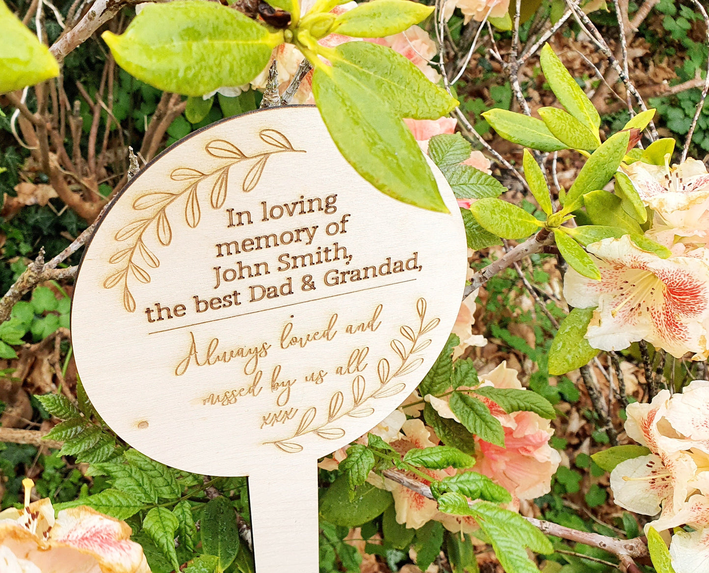 Custom Memorial Plaque - Personalised Wooden 'In Loving Memory' Sign With Custom Message - Memorial Gift - Garden In Memory Sign