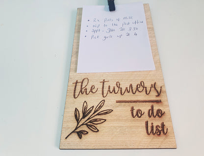 Custom Any Name Wooden To Do List - Small Personalised Gift