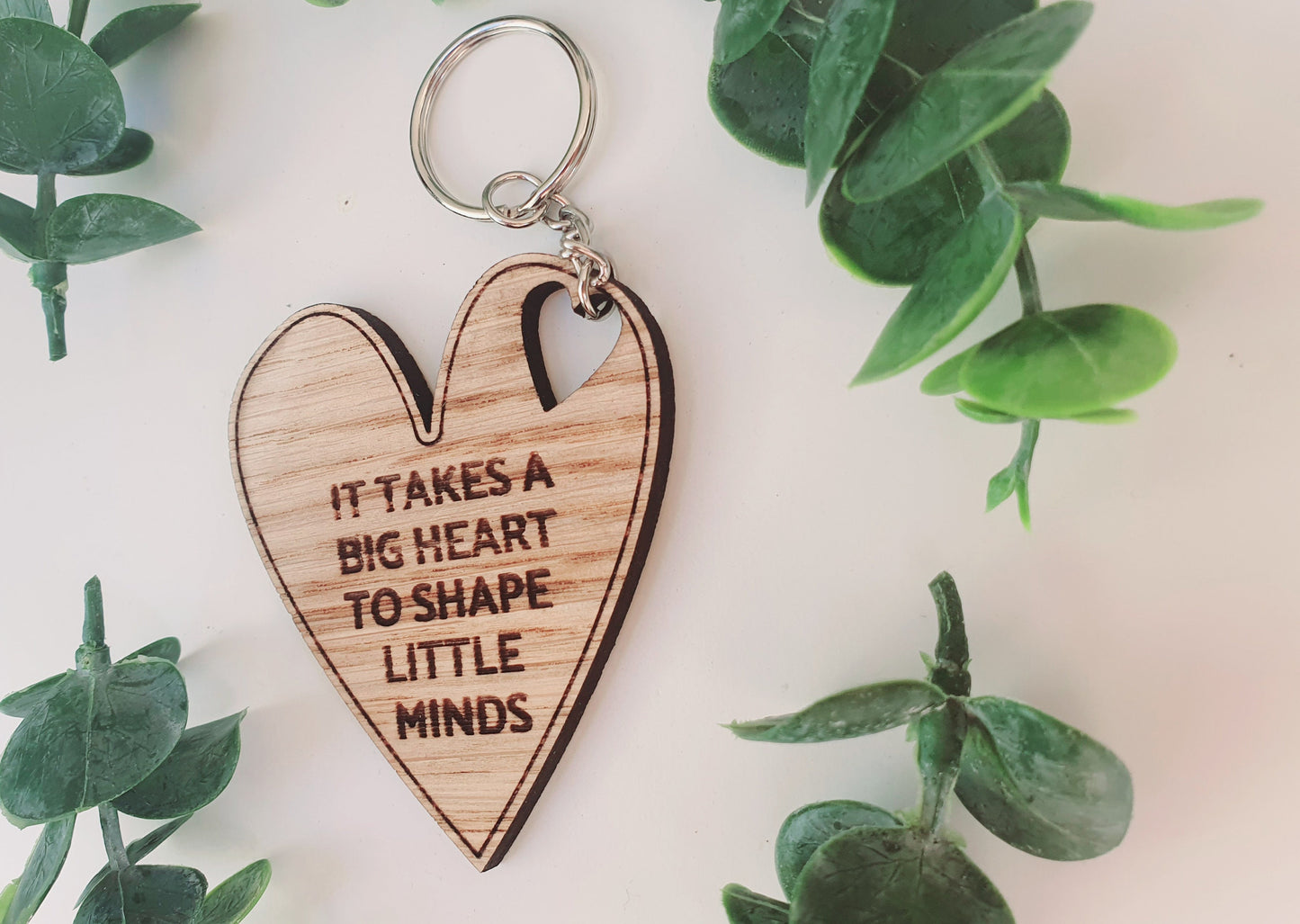 Teacher Keyring  l End of Term Gift l Nursery Teacher Gift l Childminder Gift l It Takes a Big Heart to Shape Little Minds