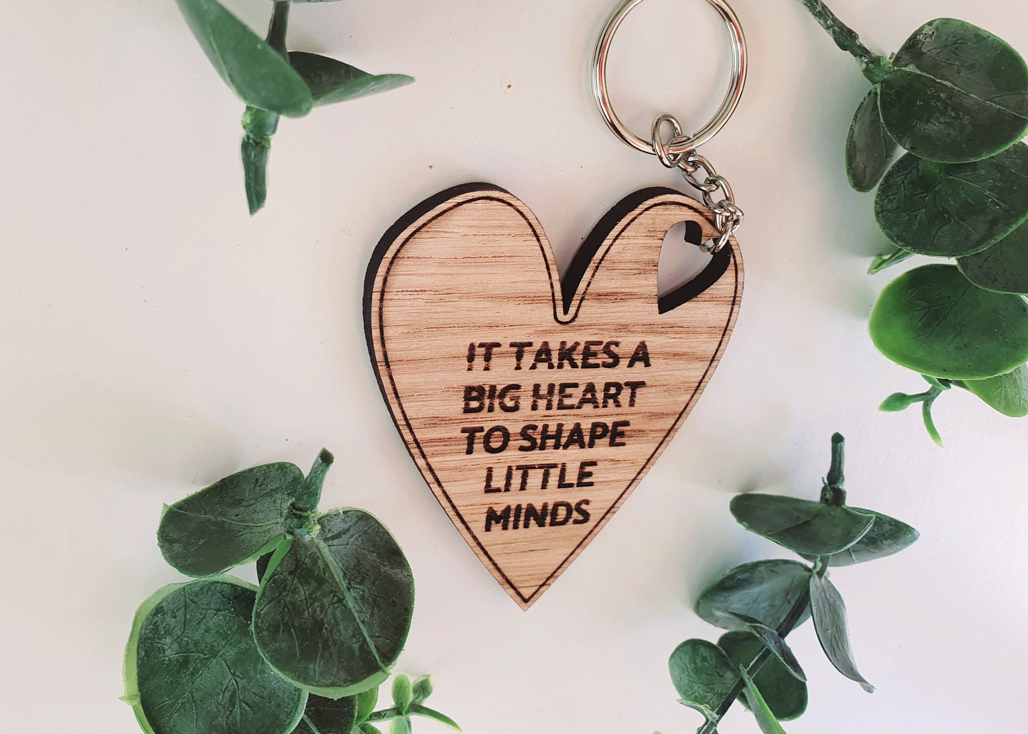 Teacher Keyring  l End of Term Gift l Nursery Teacher Gift l Childminder Gift l It Takes a Big Heart to Shape Little Minds