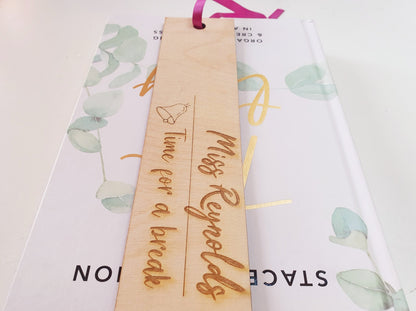 Wooden Bookmark for Teacher l End of Term Teacher Gift l Small Gift for Teacher l Nursery Teacher Gift l Childminder Gift