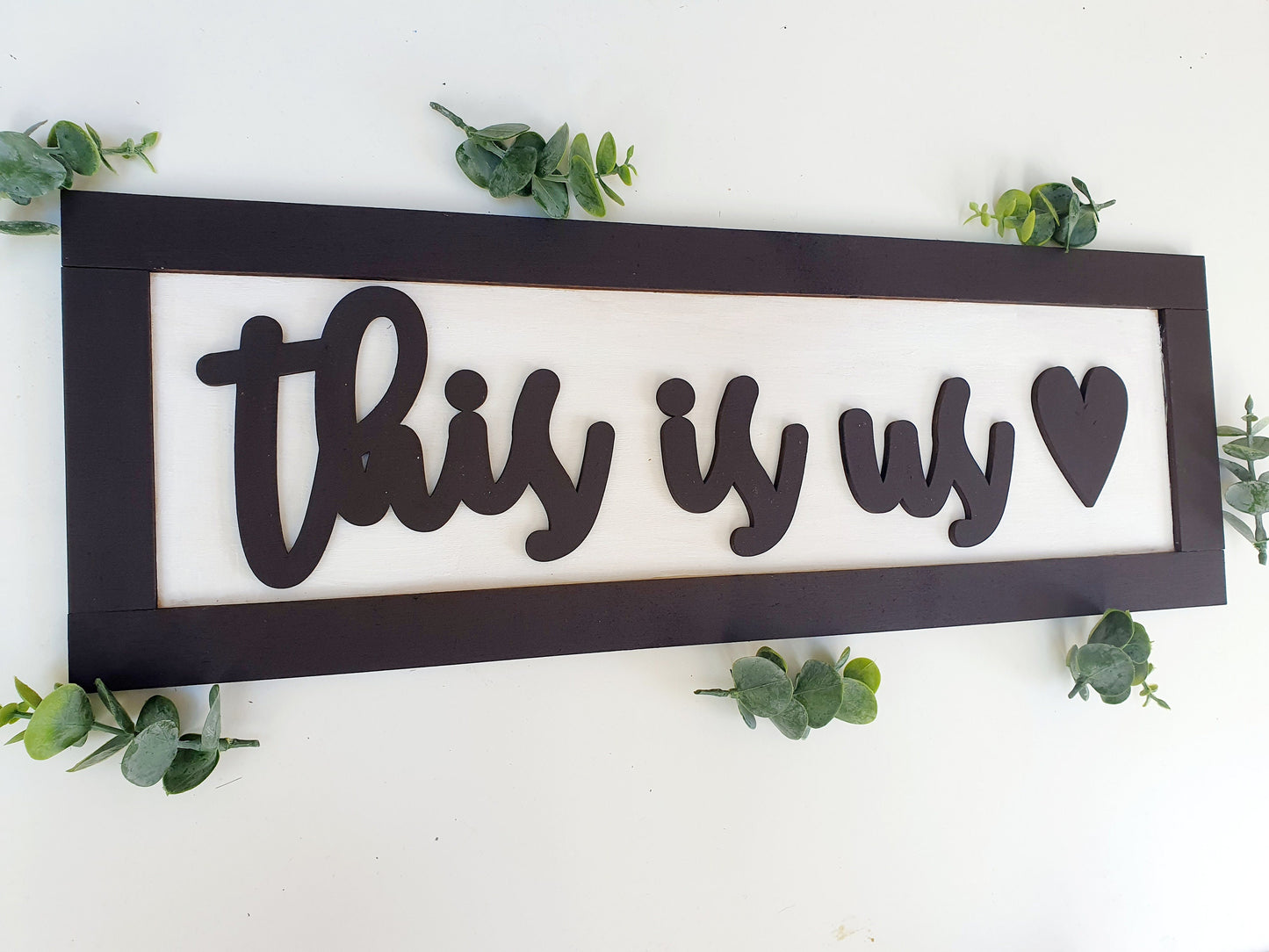 This Is Us Rustic Painted Wooden Home Sign - Quote Wall Sign - This is Us - Farmhouse Style Plaque - Perfect Family Gift