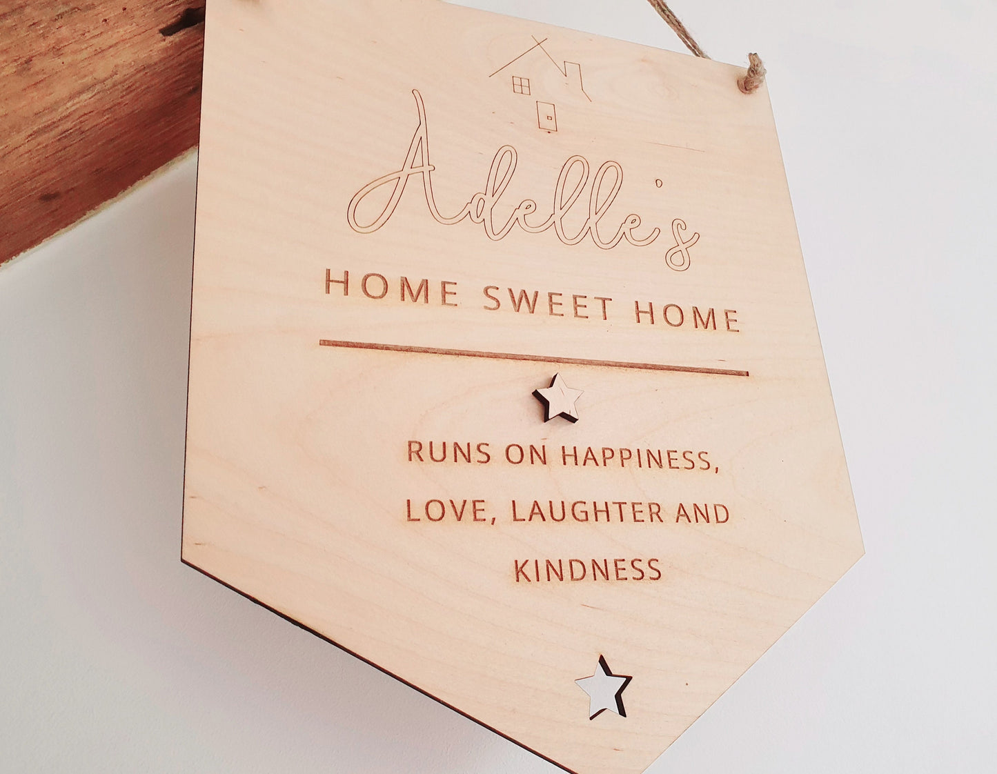 Personalised Housewarming Gift - Custom Wood Plaque for Home - Personalised Home Sweet Home Sign - This House Runs On Sign