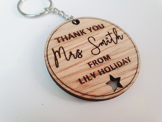 Personalised Teacher Thankyou Keyring  l End of Term Gift l Nursery Teacher Gift l Childminder Gift l End of School Keyring