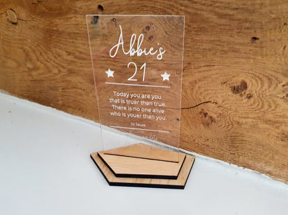 Personalised Birthday Gift Plaque - Gift for any Special Birthday, 18th, 21st, 30th, 40th, 50th, 60th, 70th, 80th etc - Birthday Trophy