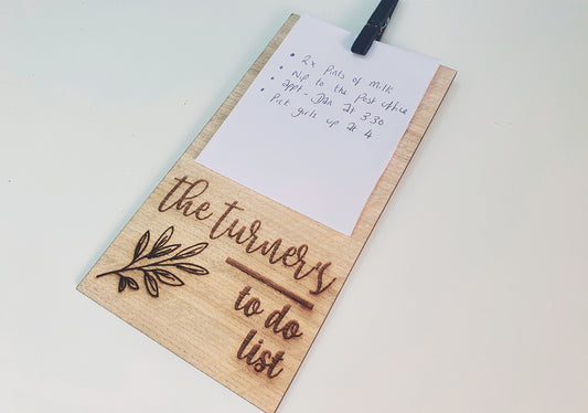 Custom Any Name Wooden To Do List - Small Personalised Gift