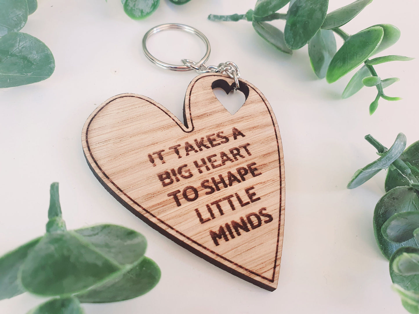 Teacher Keyring  l End of Term Gift l Nursery Teacher Gift l Childminder Gift l It Takes a Big Heart to Shape Little Minds