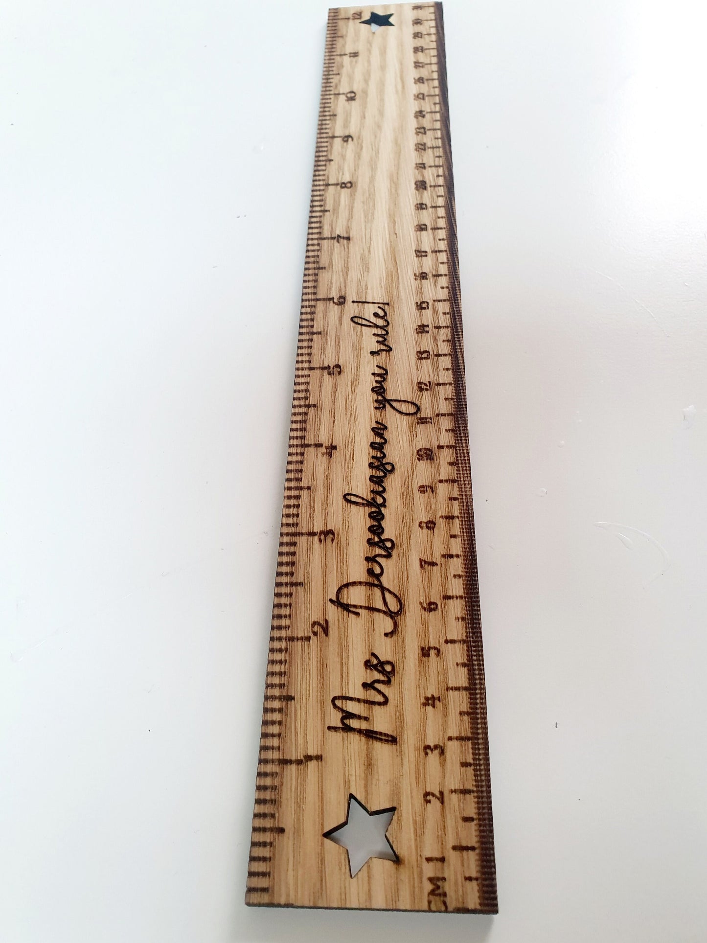 Personalised 'Teacher You Rule!' Wooden Ruler l End of Term Gift l Gift for Teacher l Gift for Nursery Teacher l Gift for Childminder