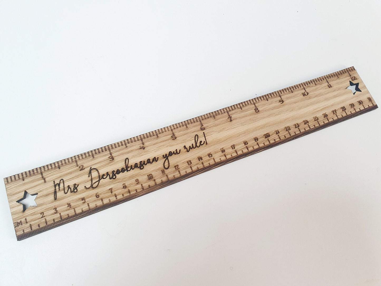 Personalised 'Teacher You Rule!' Wooden Ruler l End of Term Gift l Gift for Teacher l Gift for Nursery Teacher l Gift for Childminder