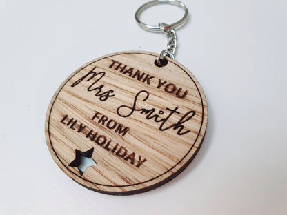 Personalised Teacher Thankyou Keyring  l End of Term Gift l Nursery Teacher Gift l Childminder Gift l End of School Keyring