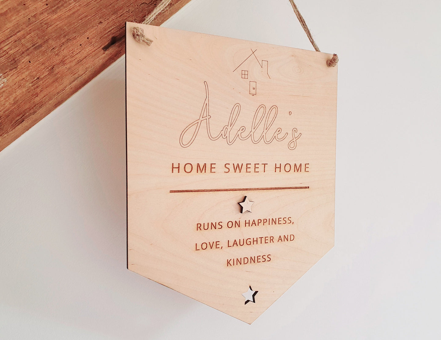 Personalised Housewarming Gift - Custom Wood Plaque for Home - Personalised Home Sweet Home Sign - This House Runs On Sign