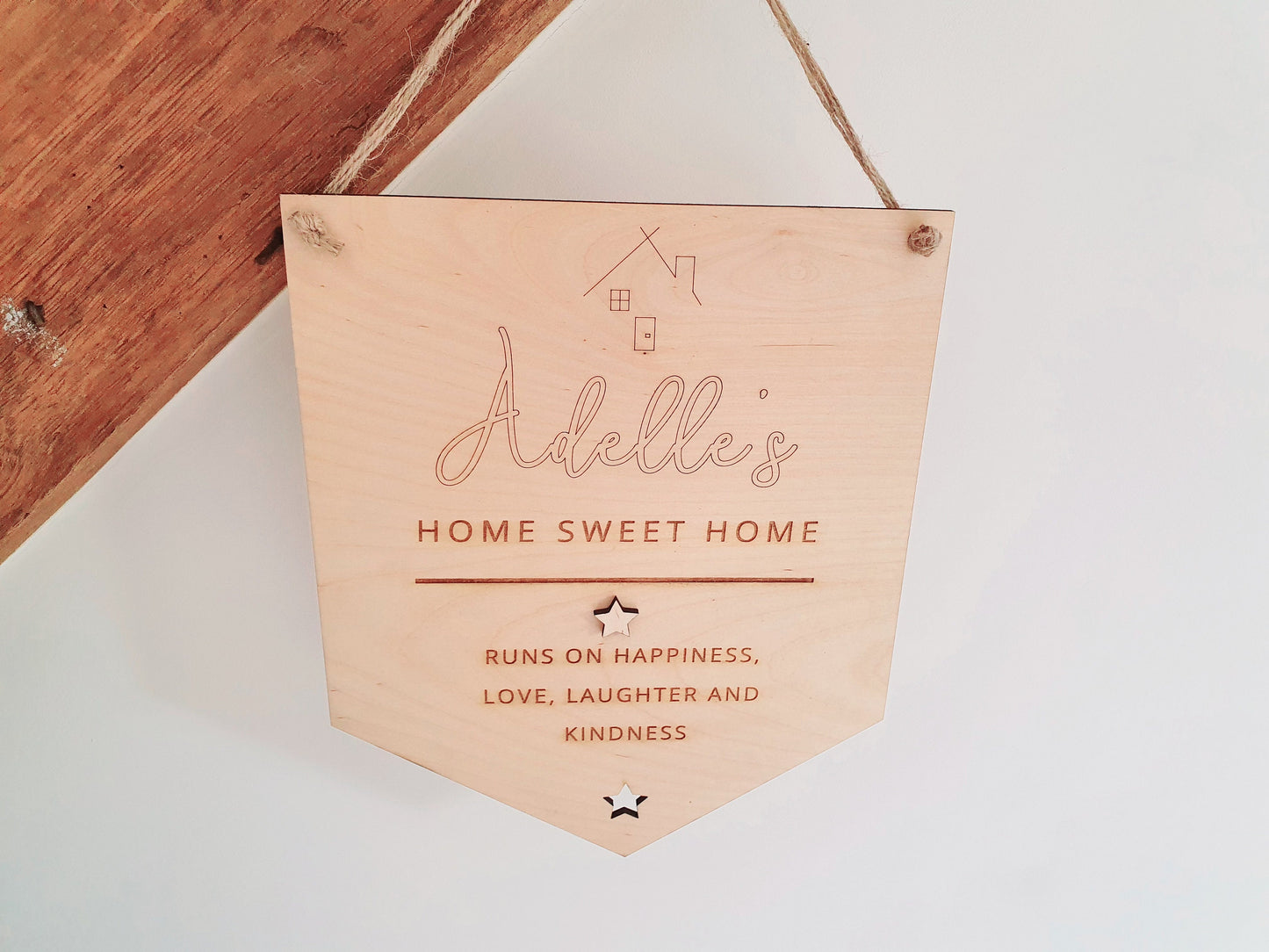 Personalised Housewarming Gift - Custom Wood Plaque for Home - Personalised Home Sweet Home Sign - This House Runs On Sign