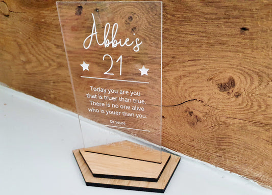 Personalised Birthday Gift Plaque - Gift for any Special Birthday, 18th, 21st, 30th, 40th, 50th, 60th, 70th, 80th etc - Birthday Trophy